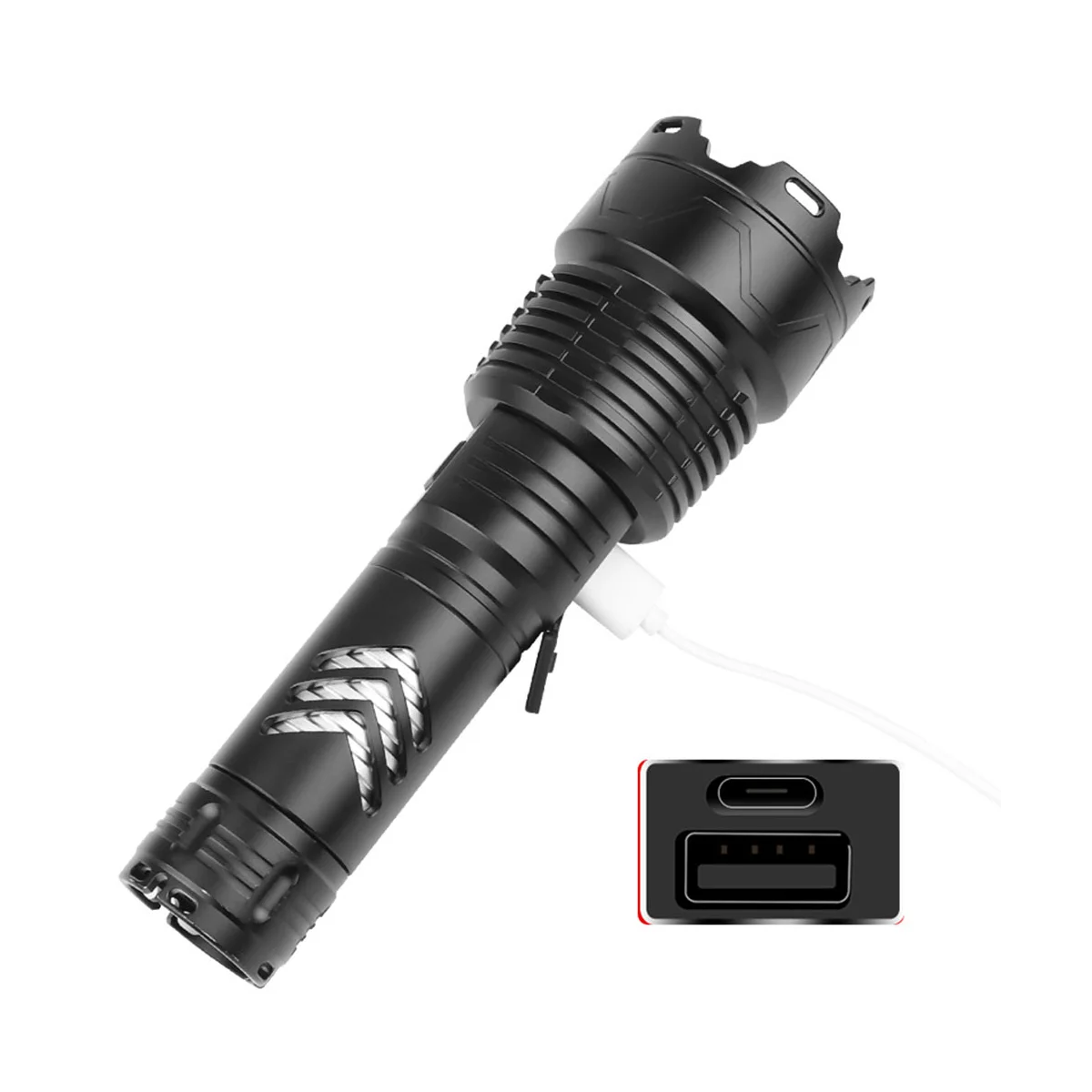 

Rechargeable LED Flashlight,XHP160.8 Powerful Flashlight with Zoomable,Super Bright for Camping Hiking Emergencies