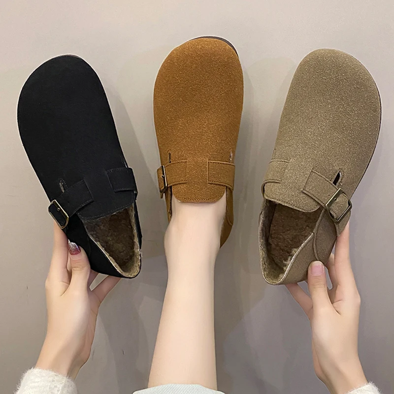 

Loafers Fur Moccasin Shoes Casual Female Sneakers Autumn Slip-on Round Toe Moccasins Fall Slip On Winter New Retro Rome PVC Leis
