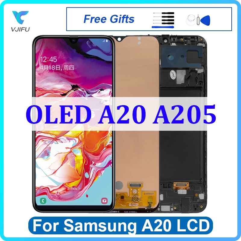 AMOLED-экран 6,4 дюйма для Samsung Galaxy A20 A205, ЖК-дисплей A205G A205F A205GN A205FN/DS, сенсорный экран с дигитайзером в сборе, замена