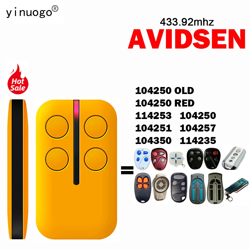 

For AVIDSEN 104250 114253 104250 104251 104257 104350 114235 Garage Door Remote Control 433.92MHz AVIDSEN Remote Control Gate