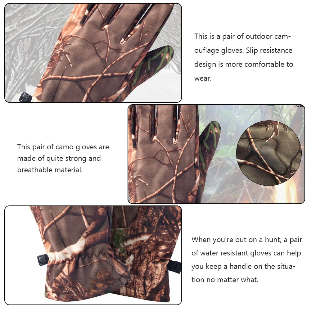 

Glovescamo Camouflage Winter Weather Cold Finger Warm Full Outdoor Glovegear Riding Men Cycling Windproof Mittens Archery Youth
