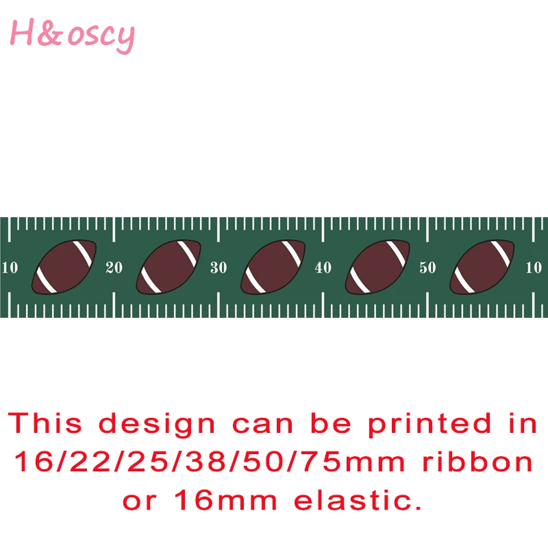 

50 ярдов, лента в рубчик с принтом футбольного мяча, спортивная лента для бантов для волос, головной убор, создание детской одежды, подарок, украшение, поделки