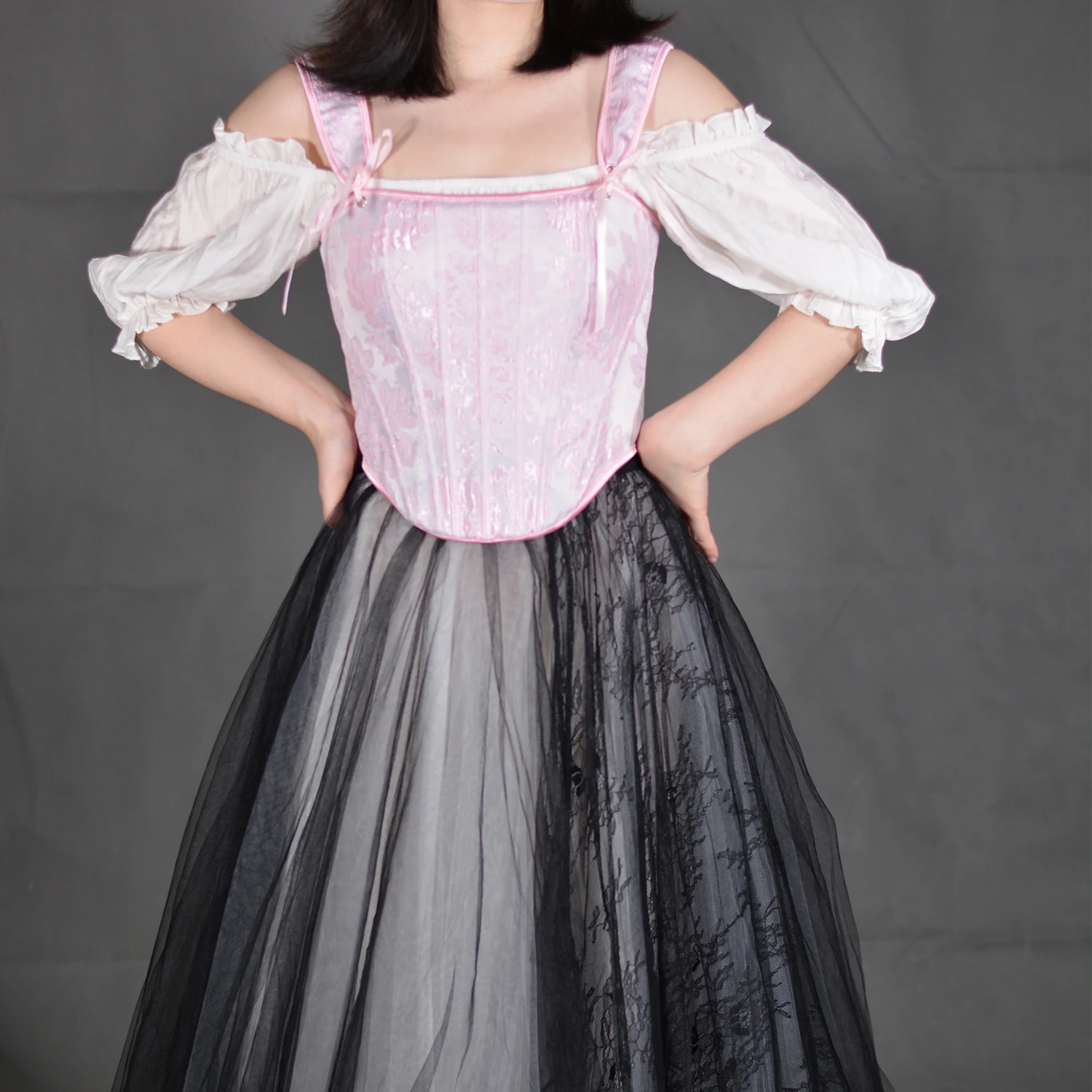 Женский жаккардовый корсет со шнуровкой регулируемая длина