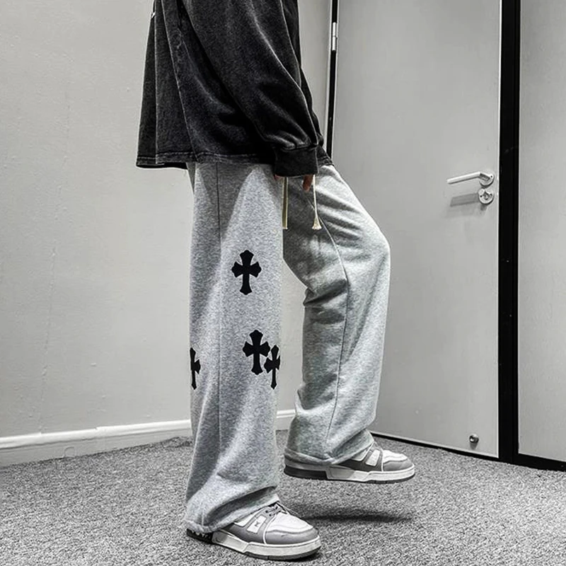 Летняя мужская рабочая одежда прямые брюки модные мешковатые широкие для бега и