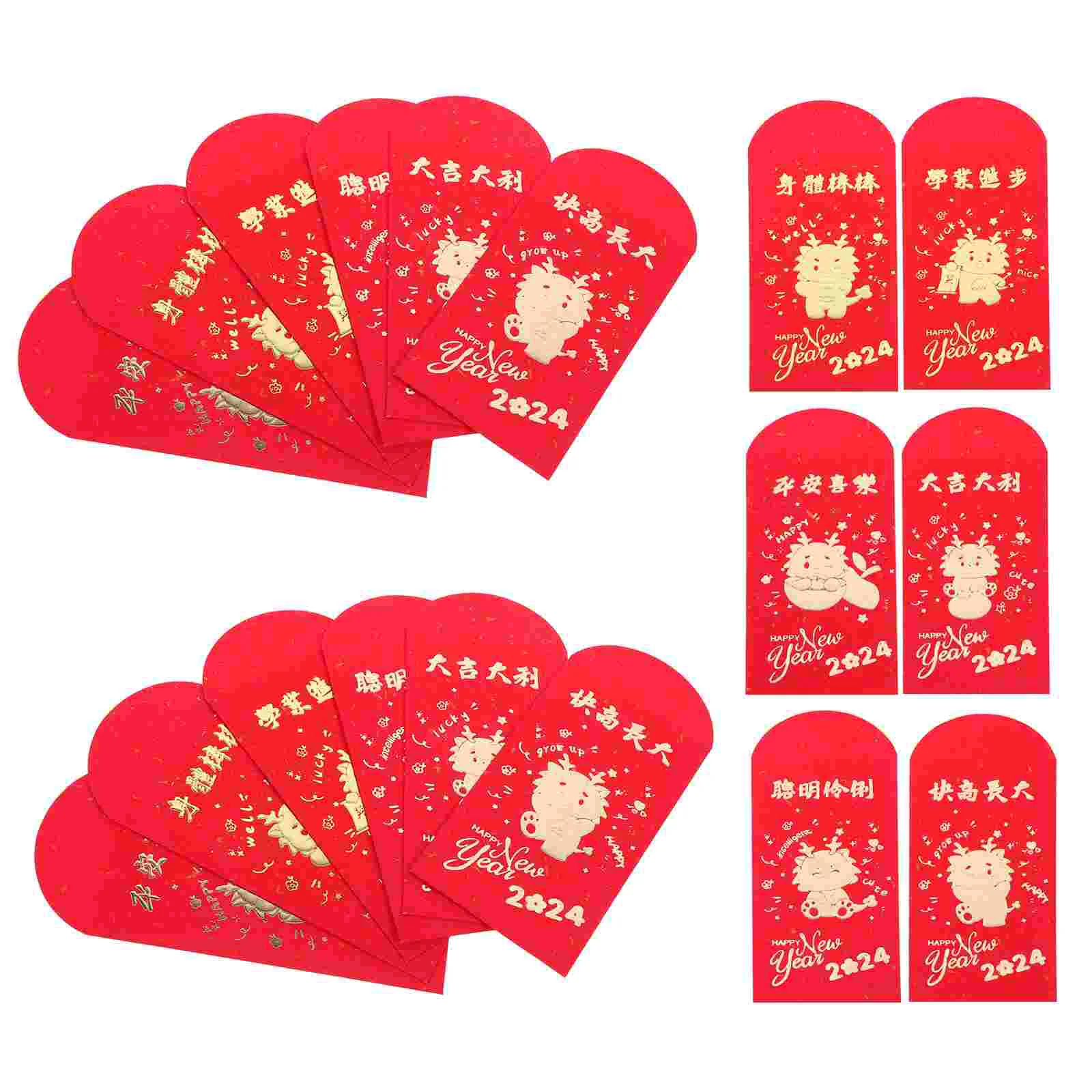 

18pcs Chinese Lunar Year Red Envelopes Traditional Red Envelopes Lucky Money Holder Bags