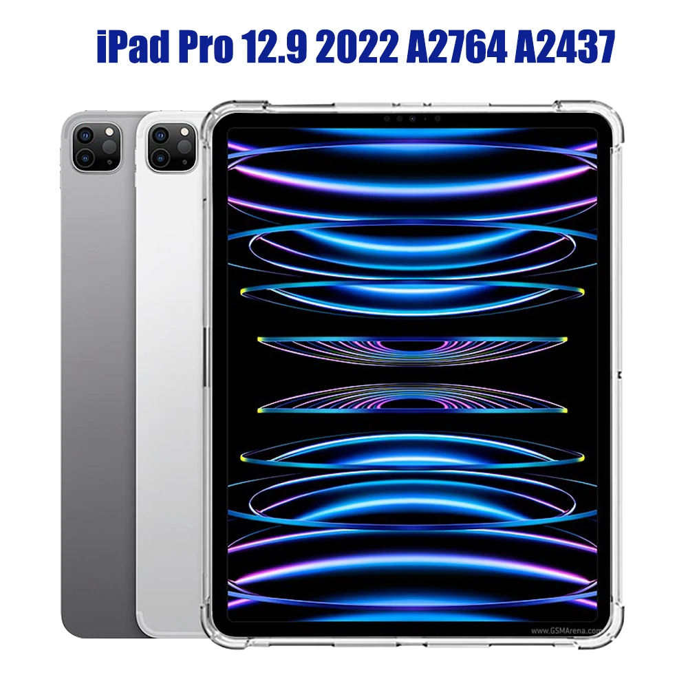 

Чехол для iPad Pro 12,9 2022 A2764 A2437, силиконовый мягкий чехол из ТПУ с подушкой безопасности, защитный чехол для телефона 6-го поколения