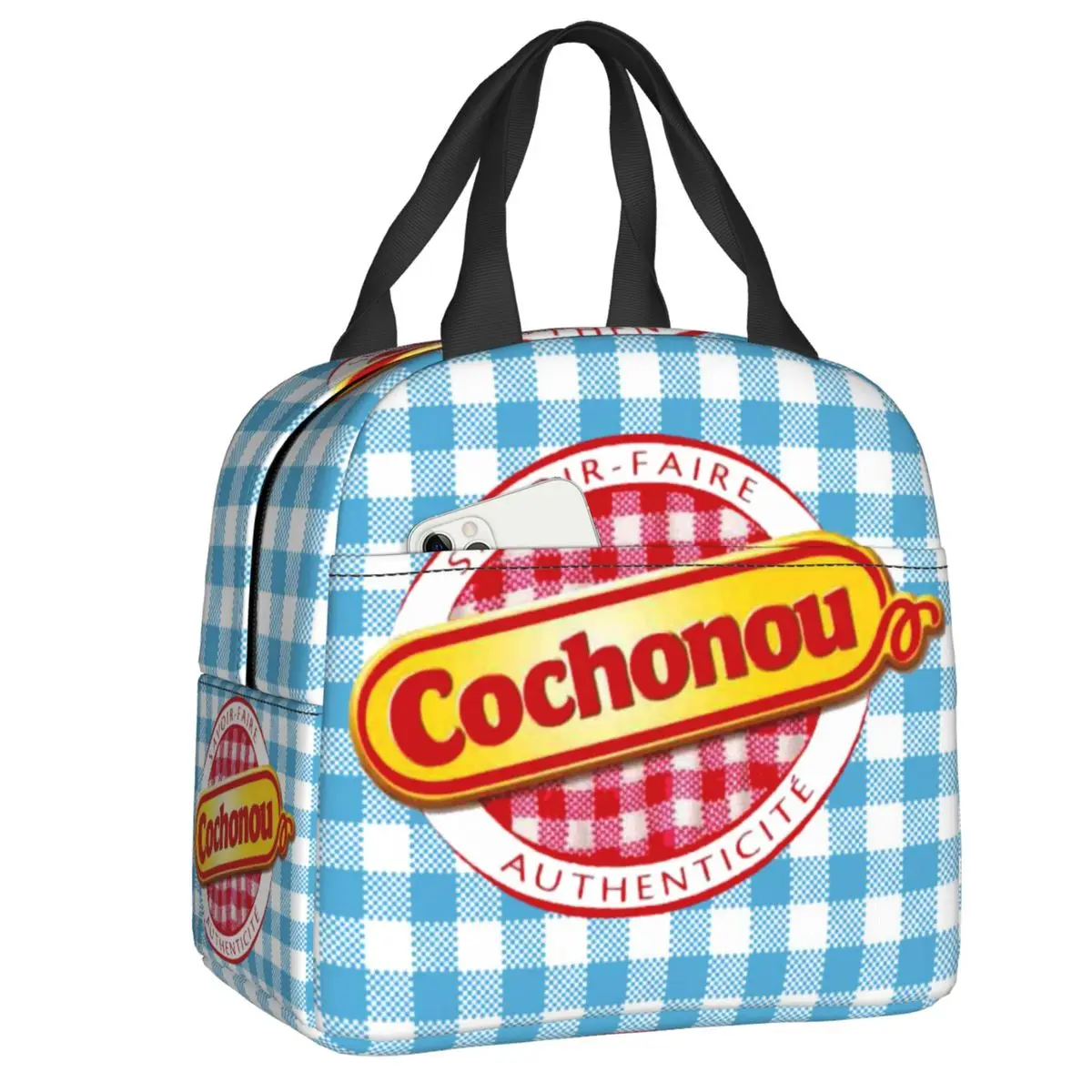 

Pig Cochonou Logo Insulated Lunch Bag for Women Reusable Warm Cooler Thermal Lunch Box Office Picnic Travel Food Tote Bags