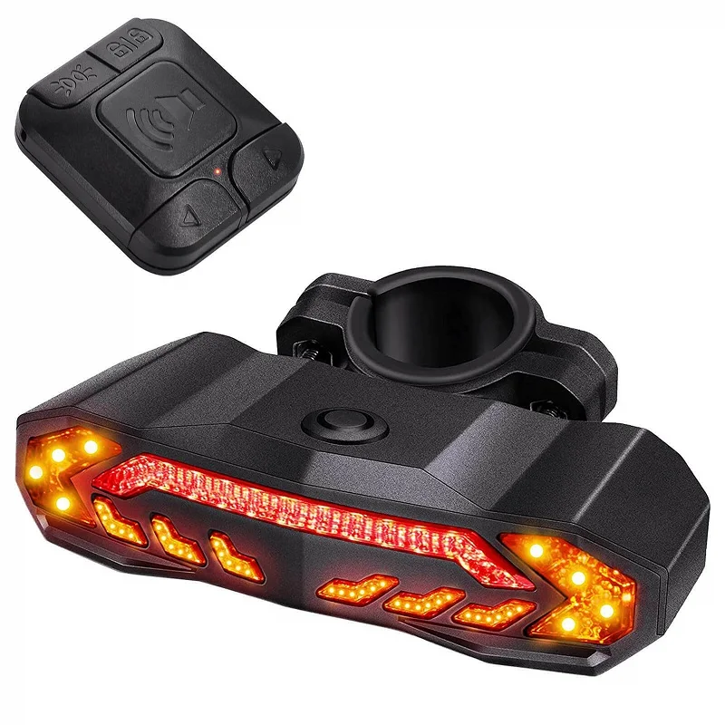 

Bicycle Alarm Taillight Anti Theft Bike Rear Light USB Rechargeable Bike Rear Light Turn Signal Warning Brake Light Bike Lamp