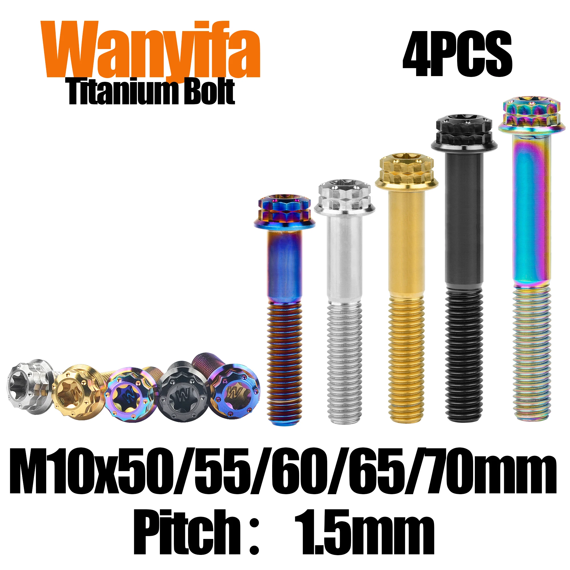

Фотоболты M10x50/55/60/65/70 мм, винтовой резьбовой болт Torx для велосипедных аксессуаров, шаг 1,5 мм