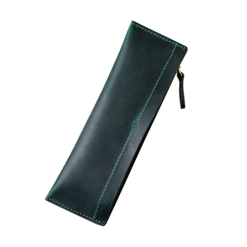 

Retro Leather Pen Case Leather Handmade Student Pen Case School Stationery Storage Bag 5 Pens Holder Pouch