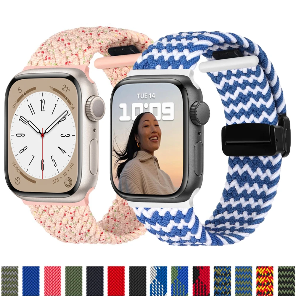 

Strap For Apple watch band 44mm 45mm 40mm 49mm 41mm 40 44 mm Braided solo loop correa bracelet iWatch series 8 5 3 se 6 7 Ultra
