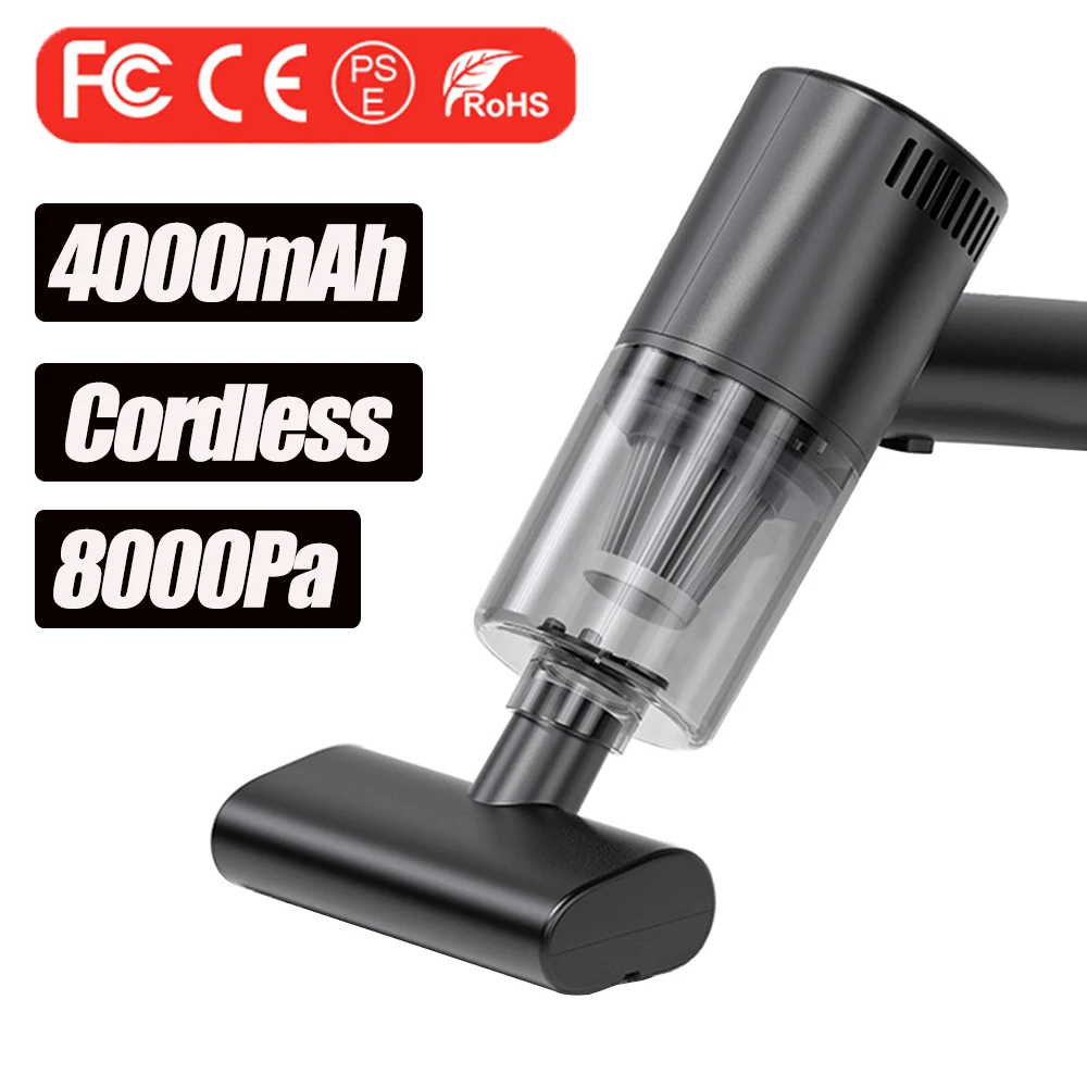 

Беспроводной автомобильный пылесос, 8000 па, 4000 мАч