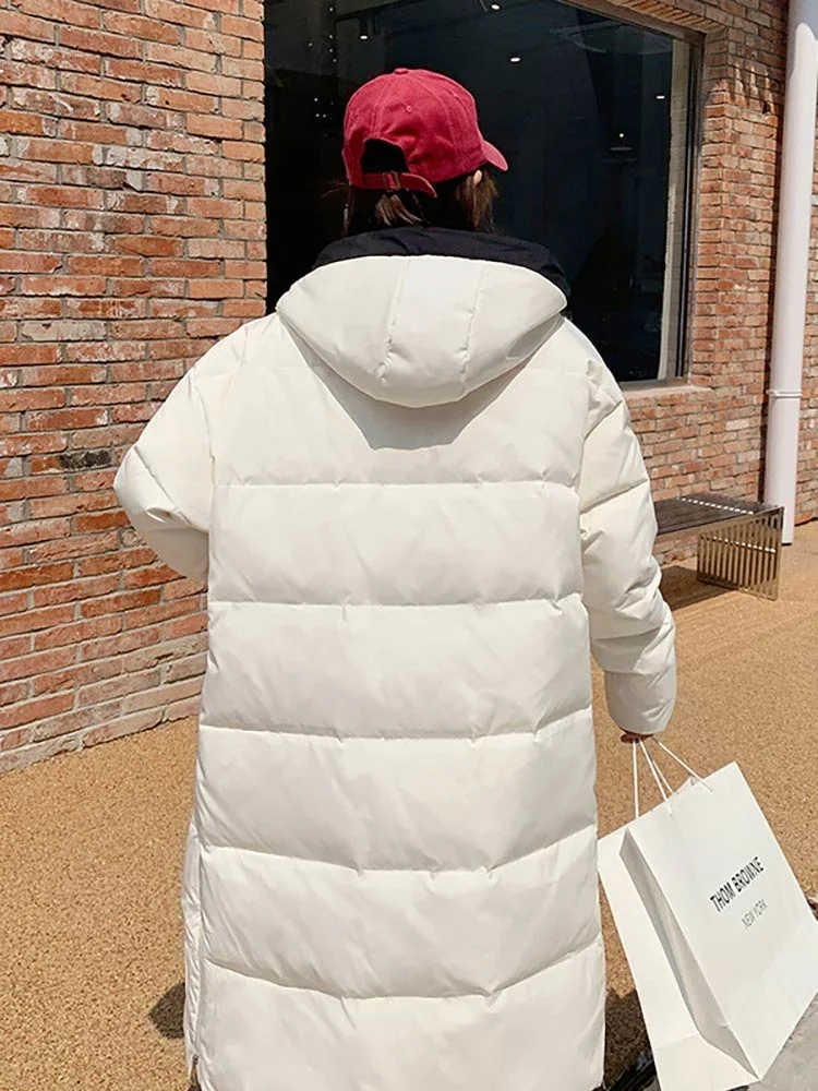 Long Cotton-padded Women's Winter Jacket 2022 Hooded Parkas Autumn and Winter Women Clothes Korean Loose Coat Outwear