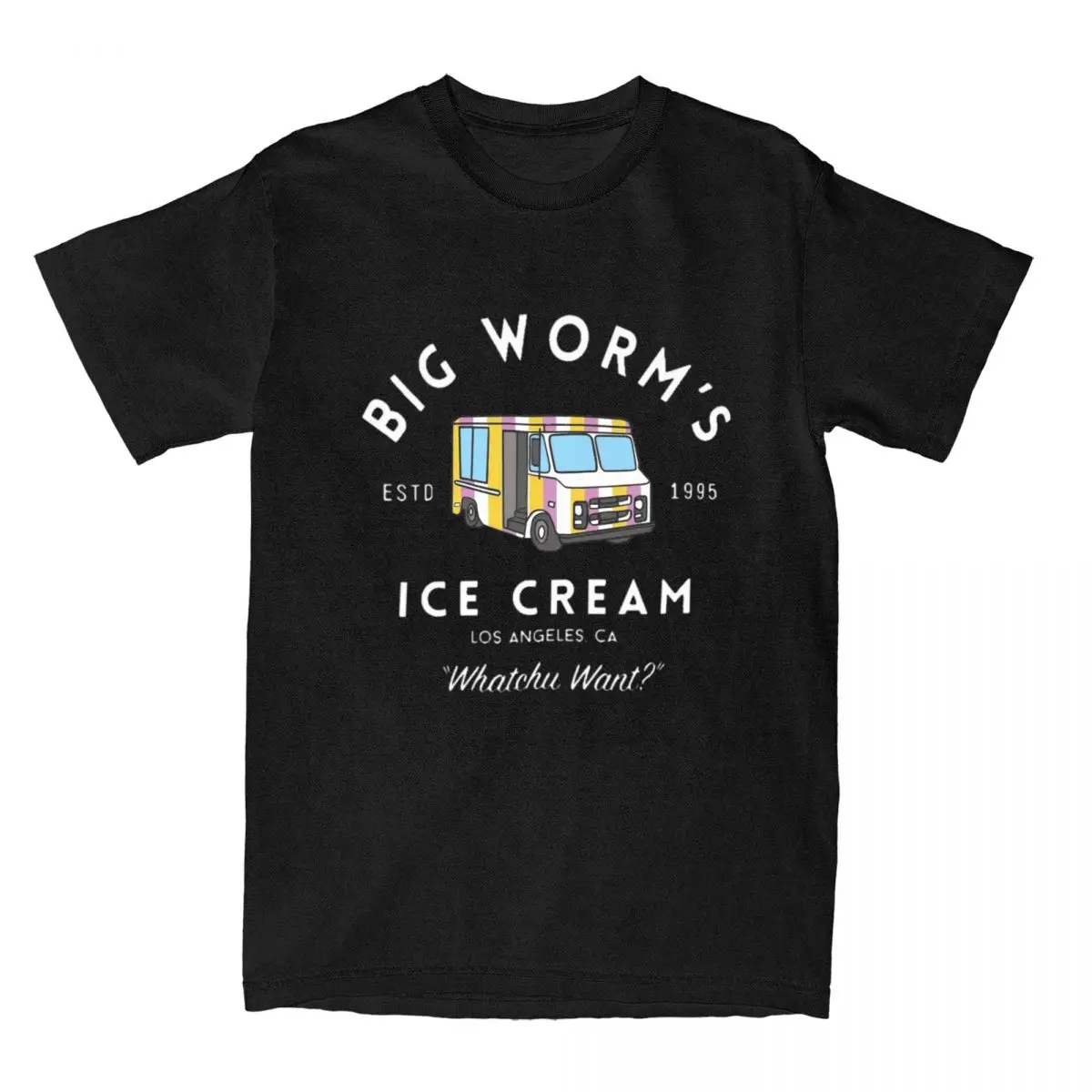 

Футболка Мужская/женская из 1995 хлопка с рисунком большого червя, мороженого, пятницы, 100%