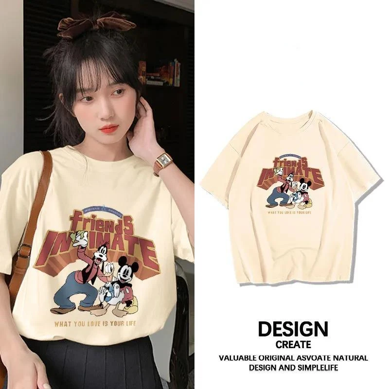 

Disney Co branded cotton short sleeved T-shirt women's 2022 New Vintage ancient summer cartoon top women clothes y2k tops