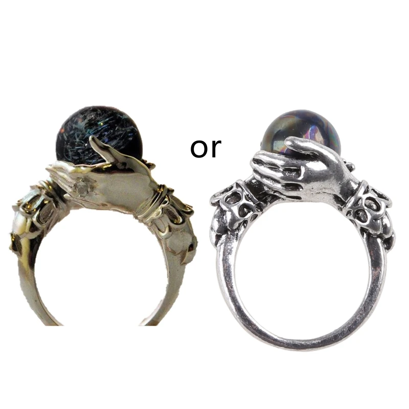 

Natural Gemstone Transfer Bead Ring Victorian Style Lucky Ring Classic Jewelry