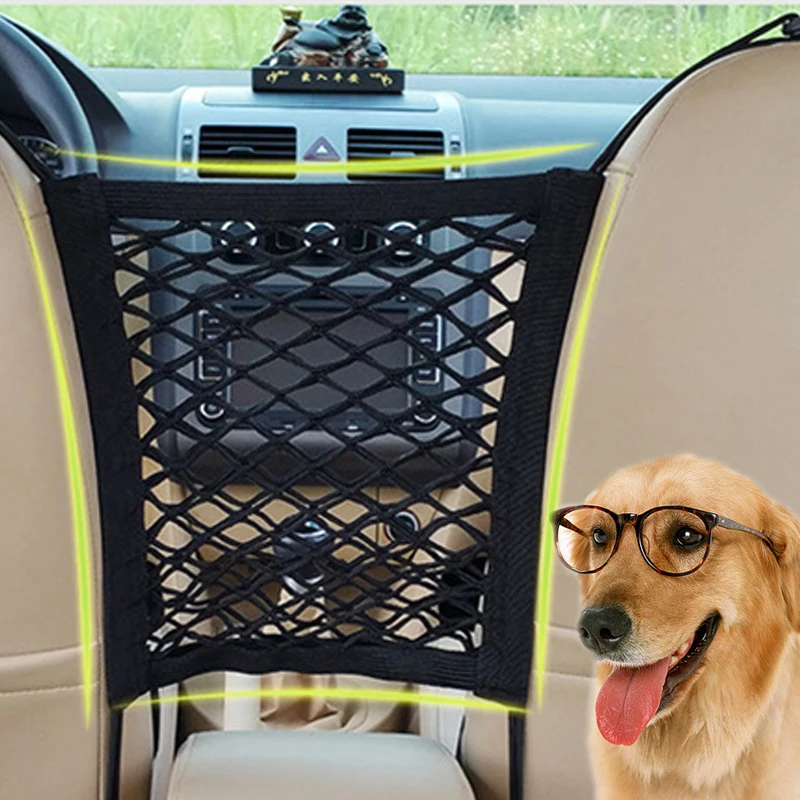 

Dog Seat Fences Pet Protection Net Safety Storage Bag Pet Mesh Travel Isolation Back Seat Safety Barrier Puppy Car Accessories