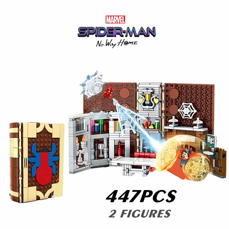

New Marvel Spiderman No Way Home Peter Parker DR Strange Heroes battle Book Model Building Blocks Bricks Kid Toy Gift