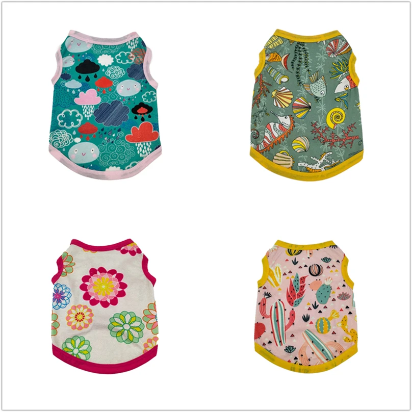 

Лидер продаж, летняя одежда для домашних животных, мягкий удобный жилет для маленьких собак, очень милая одежда для чихуахуа с принтом, това...