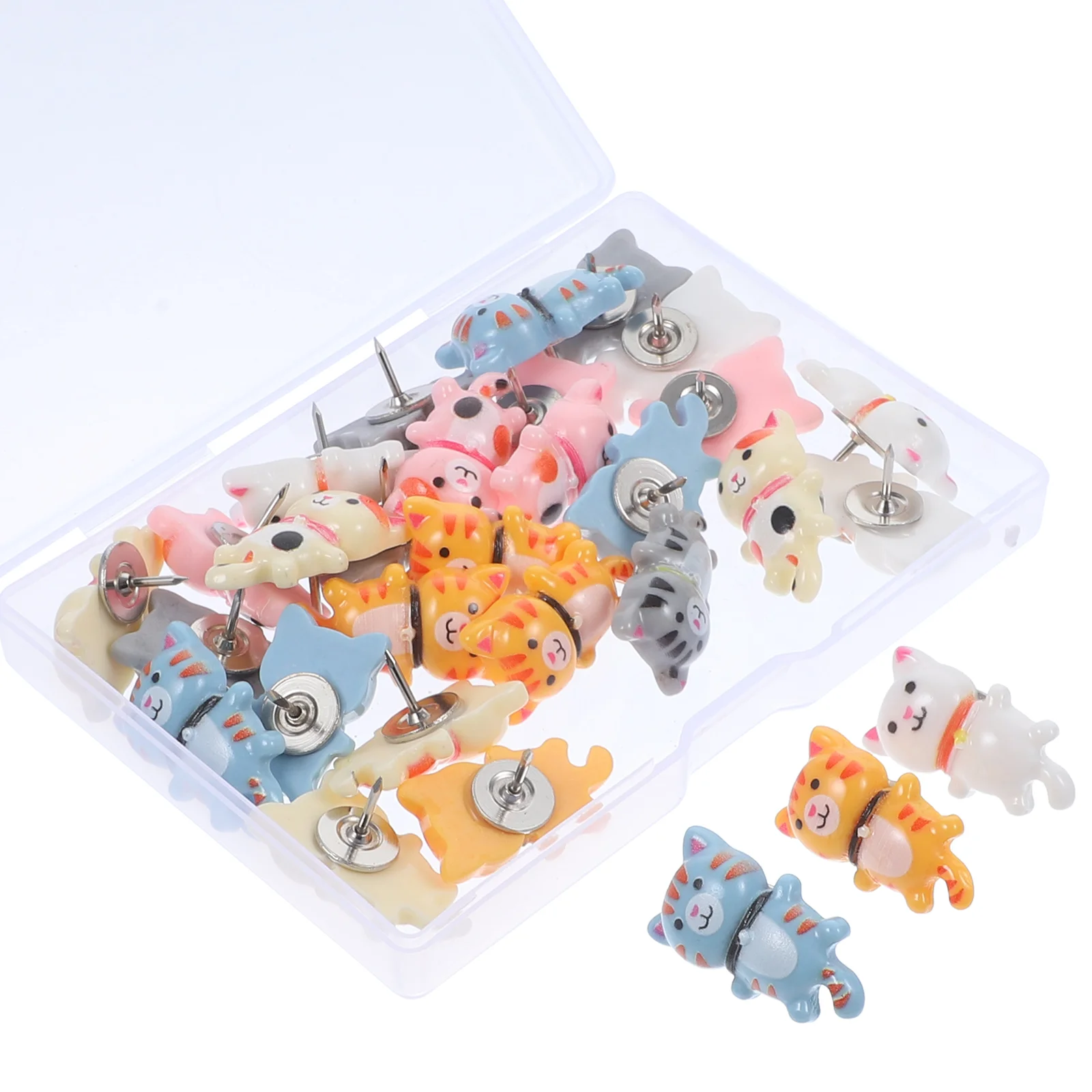 

30 Pcs Long Tail Cat Pushpin Desk Accessory Thumb Tack Map Tacks Metal Office Decor Pins Decorative Cork Board Travel
