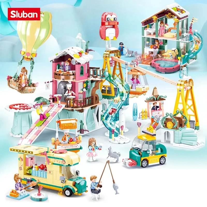 Конструктор детский Лыжная курорт от Sluban Детский конструктор для отдыха на