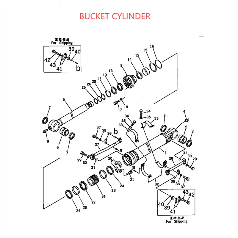 Комплект уплотнений для цилиндра KOMATSU PC310-5 BOOM/ARM/BUCKET и комплект главного насоса