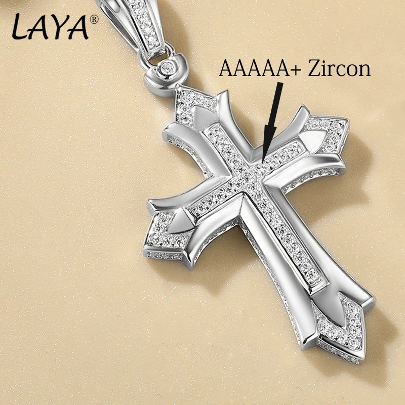 ЛАЙЯ Минималистичный настоящий крест из стерлингового серебра 925 пробы с