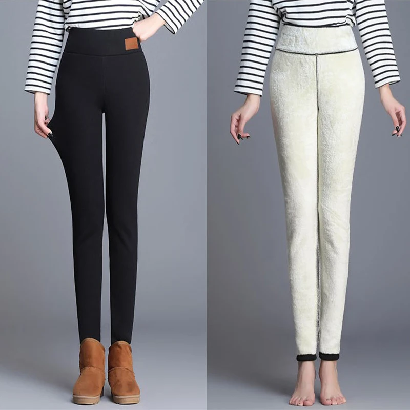 

2022 Winter Warm Sexy Leggings Women Super Thick High Waist Lamb Cashmere Tights Thermal Pants