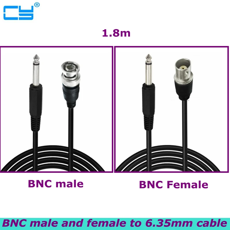 

Коаксиальные аудио кабели 3C-2V 6,35 мм Mono TS папа-BNC папа и мама используются для мониторинга, антенны и коротковолнового приемника