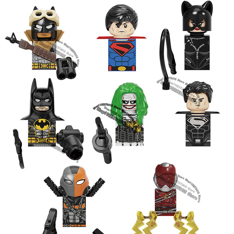 

KF6136 Anime Heroes Batman Superman The Joker The Flash catwoman Building Blocks Mini Bricks Kids Action Toy Figures