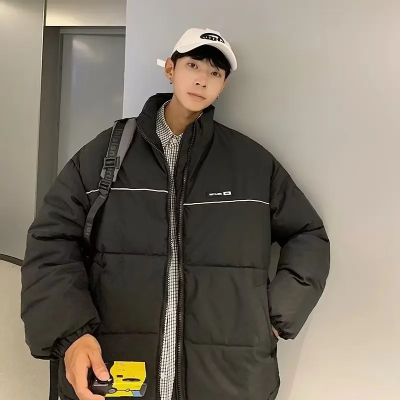 

Черно-белый стеганый пуховик для мужчин и женщин, укороченное дизайнерское нишевое зимнее простое пальто