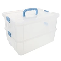 storage box containers bin stackable organizer craft layer case carry latching cleartransparent bins sundries handle handled lid