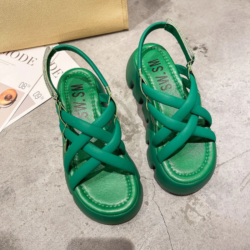 

Women Paltform Sandals Soft Bottom Heels Sports Sandals 2023 Summer New Shoes Women Elegant Wedges Rome Sandals Sandalias Mujer