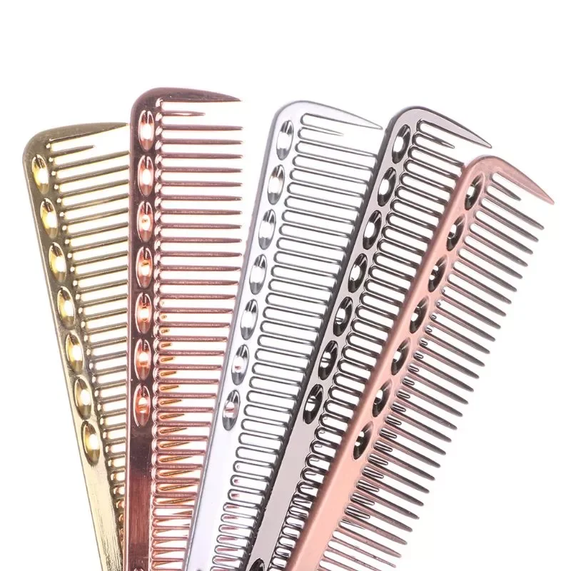 

Men Women Aluminum Metal Cutting Comb Hair Hairdressing & Barbers Salon Combs