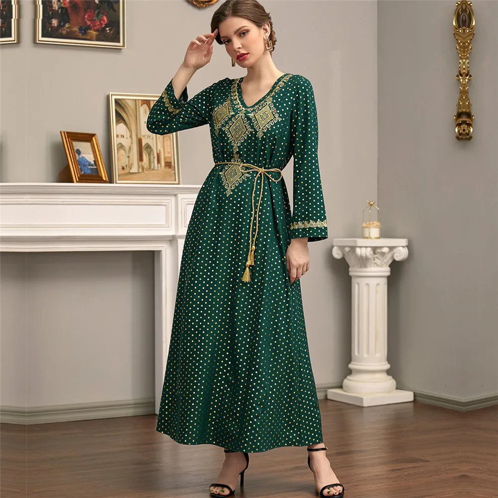 

Eid Ramadan Mubarak Women Embroidery Abaya Long Maxi Dress Turkey Dubai Arab Clothing Islamic Kaftan Caftan Vestidos Femme Robe