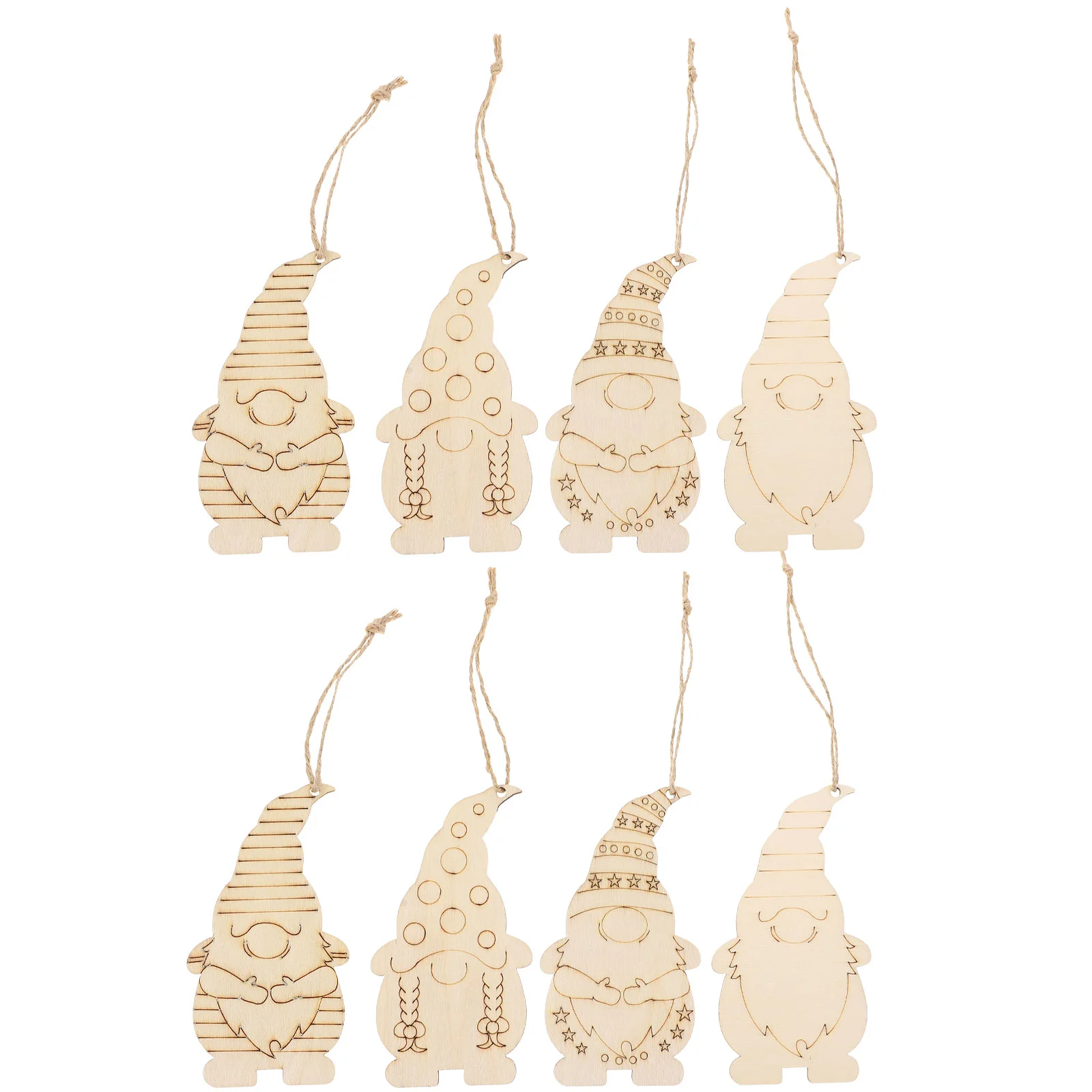 

Gnome Wood Christmas Wooden Cutouts Hanging Ornaments Crafts Slices Blank Unfinished Elf Tags Diy Pendant Tree Gnomes Ornament