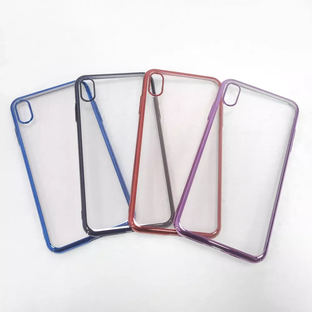 

NEW Hard plastic case for , clear hard case with glitter Color edge, case for iPhone XS Max