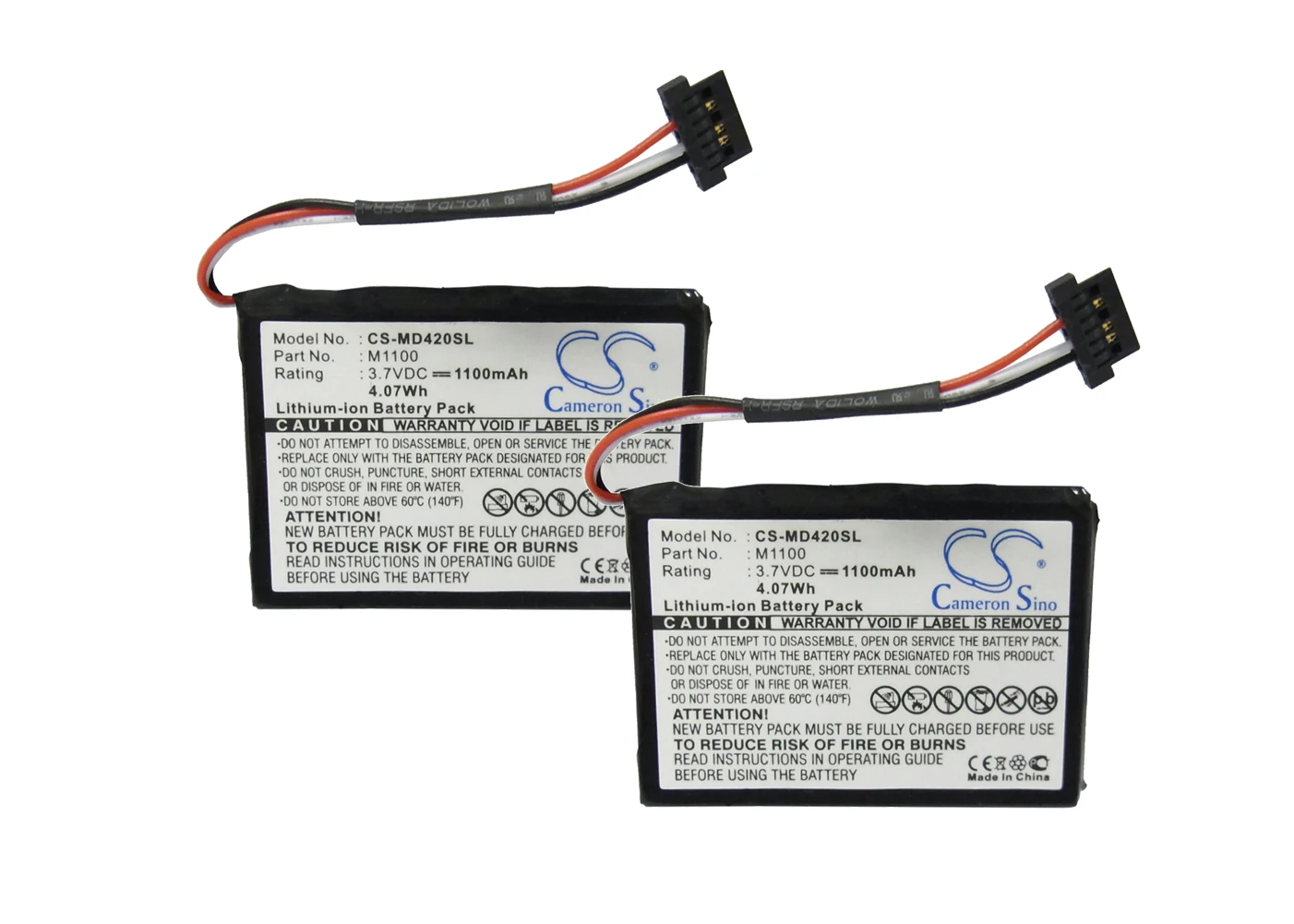

2 упаковки, аккумулятор 1100 мА для Medion GoPal E4230, GoPal E4240, GoPal E4245 M1100