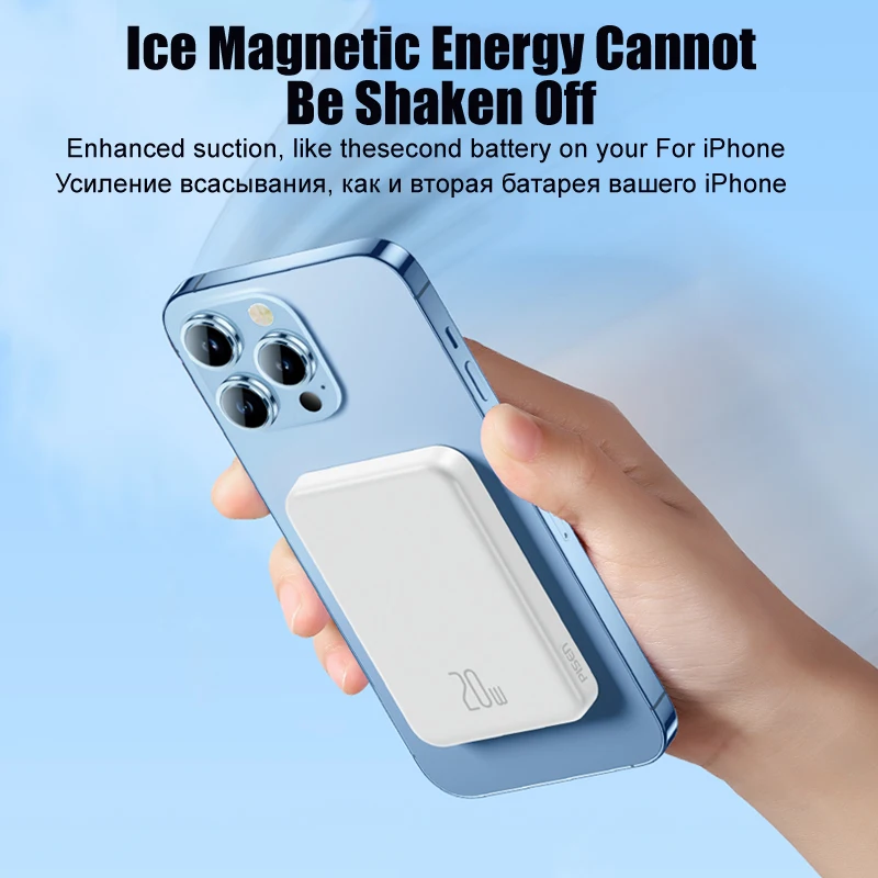 PISEN Power Bank 10000mAh 20W Magnetic Wireless Fast Charge Powerbank For iPhone 13 12 14 Mini Pro Max Portable External Battery