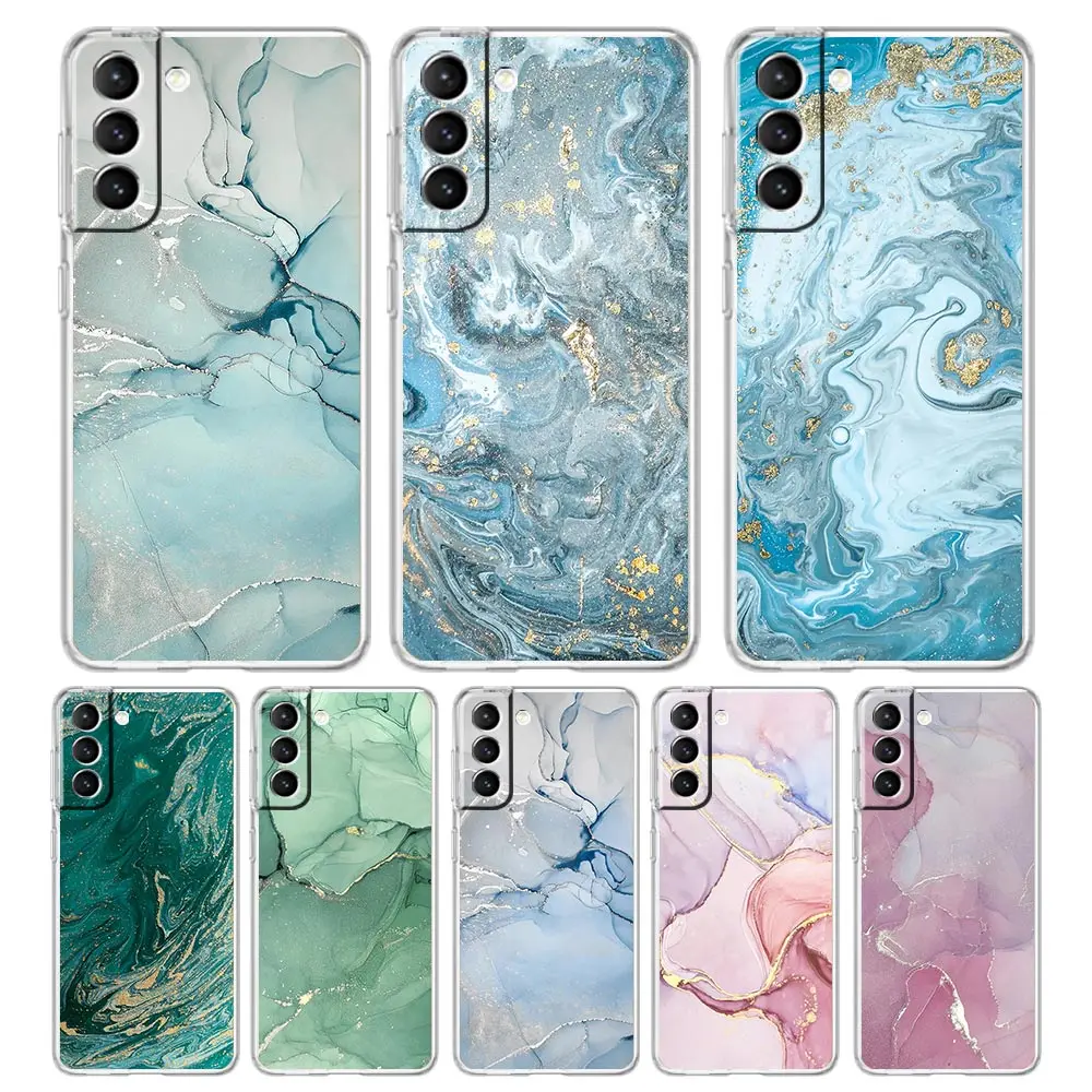 

Color Luxury Marble Case for Samsung Galaxy S23 S20 FE S21 S22 Note 20 Ultra S10 S9 Plus S10e Silicone Transparent Phone Cover