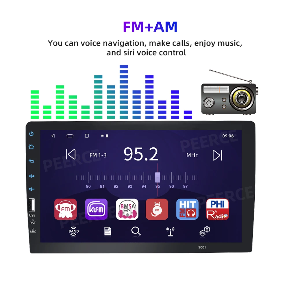$78.54 Universal 1 Din Car Multimedia Player 9 inch Touch Screen Autoradio Stereo Video GPS WiFi Auto Radio Android auto Video Player