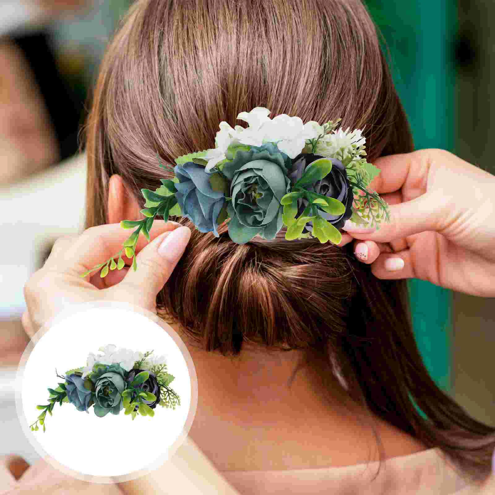 Шелковые цветы имитация розы металла модная свадебная расческа для волос