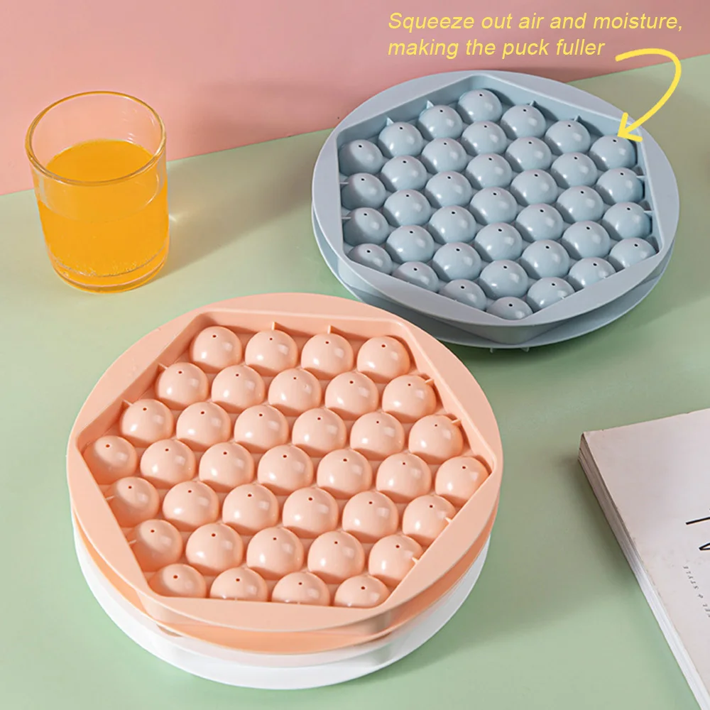 

Форма для кубиков льда «сделай сам», круглая форма для изготовления кубиков льда с 37 ячейками, силиконовая форма для замороженного льда, шок...