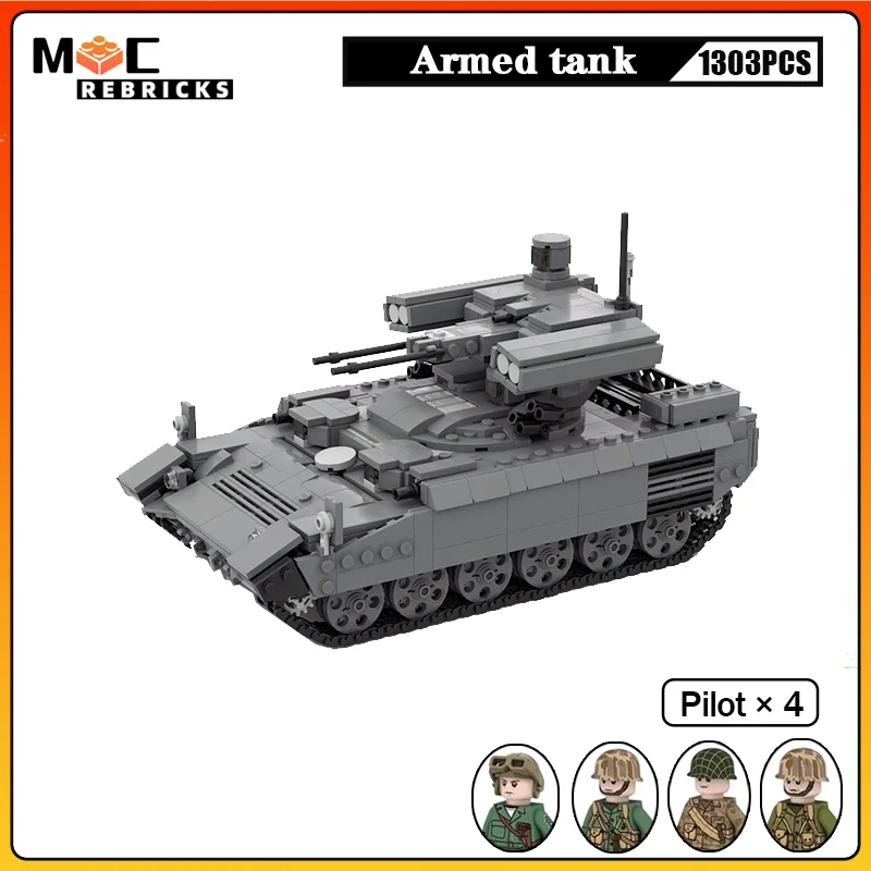 Военная серия времен Второй мировой войны BMPT-72 вооруженный танк MOC сборка