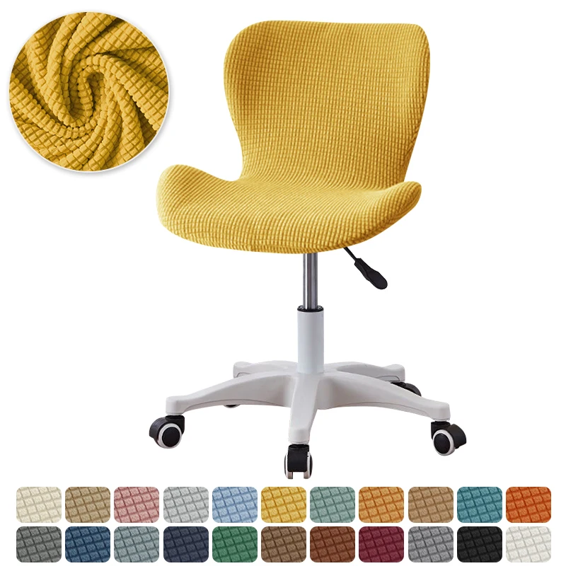 

Elastic Curved Butterfly Chair Cover Polar Fleece Stretch Dining Chair Slipcover Girls Room Makeup Chair Covers for Living Room