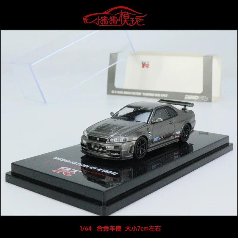 INNO 1:64 Nissan skyline GTR R34 OMORI FACTOR CLUBMAN RACE SPEC Коллекция литых под давлением сплавов модель
