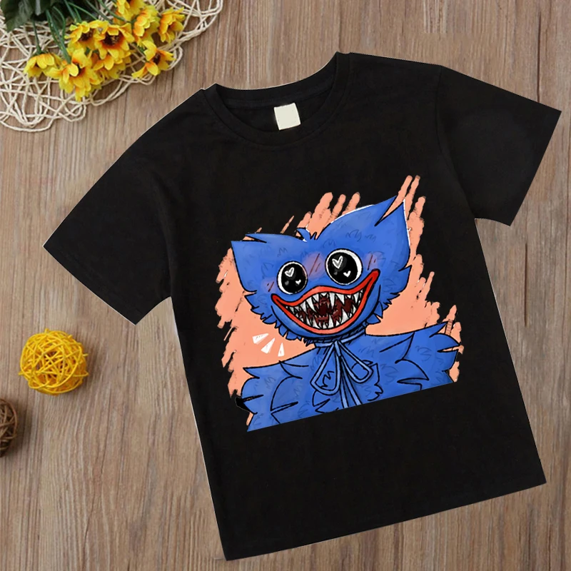 

Cartoon T Shirts Boys Girls Poppy Playtime Summer Sports Tight Wuggy Clothing Loose Oversized Cute Horror Harajuku Street Unisex