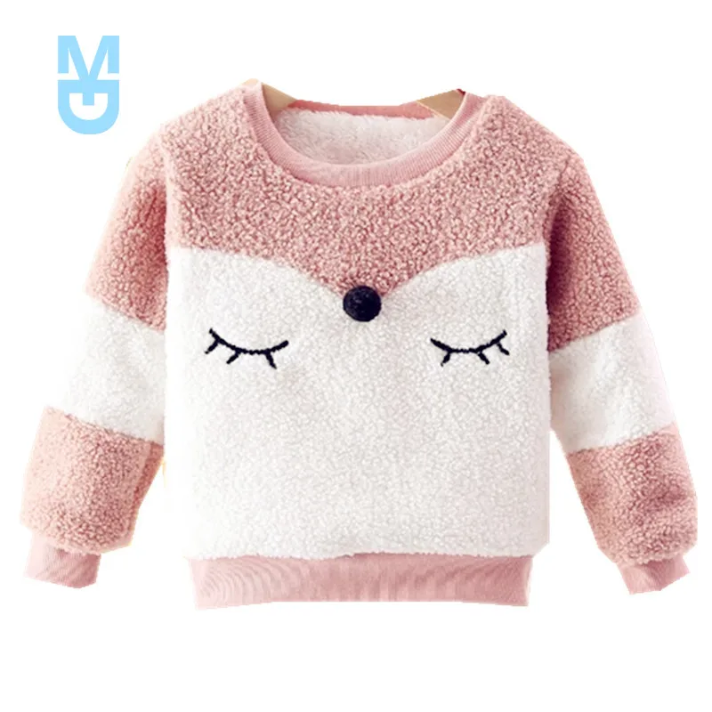 

New Warm Toddler Boys Girls Sweatshirts Autumn Winter Coat Sweater Baby Plus velvet thicken Outfit kids Warm clothes Cheap Promo