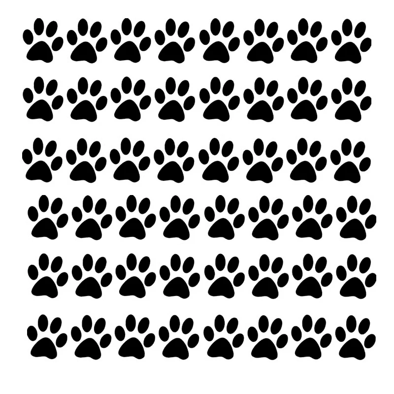 

48PCS Paw Print Bundle Cat Dog Pet Prints Set Car Sticker Automobiles Accessories Vinyl Decal for Window Toilet Window,3.3cm/pcs