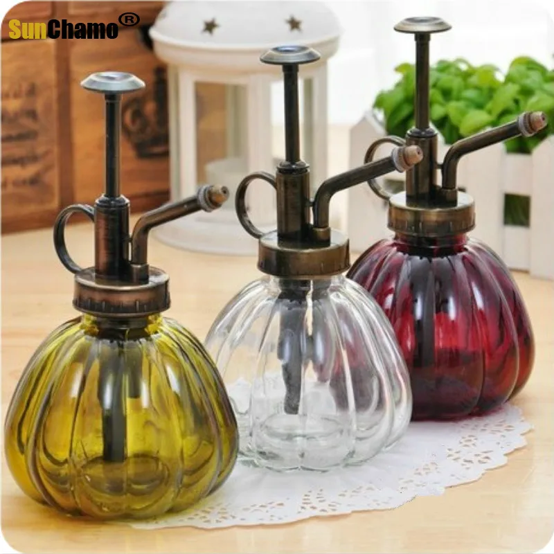 

Gardening Plant Watering Cans Retro Antique Copper Kettle Small Watering Can Pumpkin Glass Gardening Water Cans Garden Supply